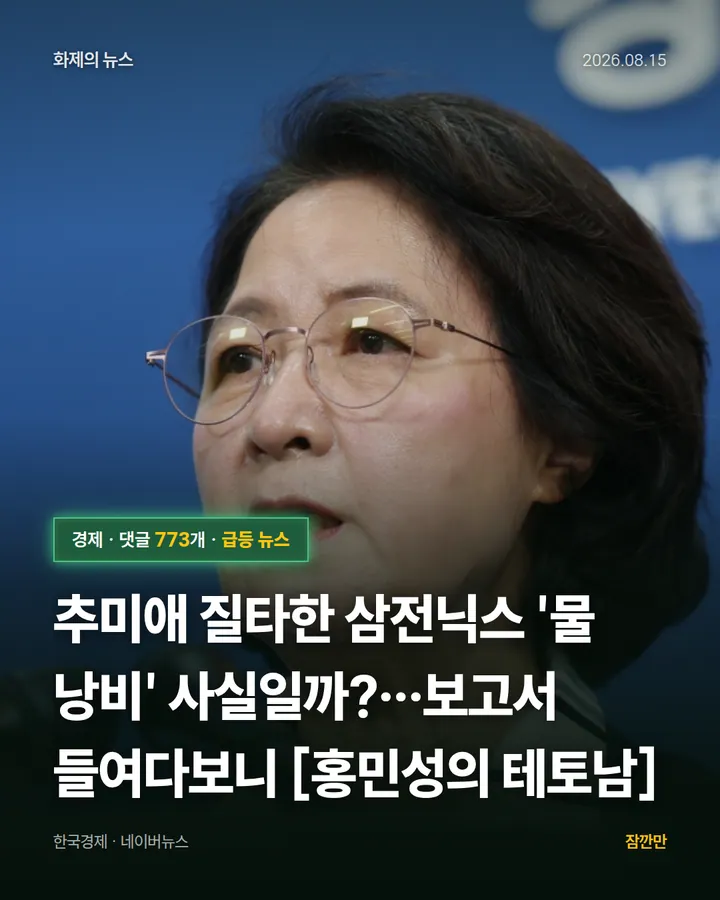 추미애 질타한 삼전닉스 '물 낭비' 사실일까?…보고서 들여다보니 [홍민성의 테토남]