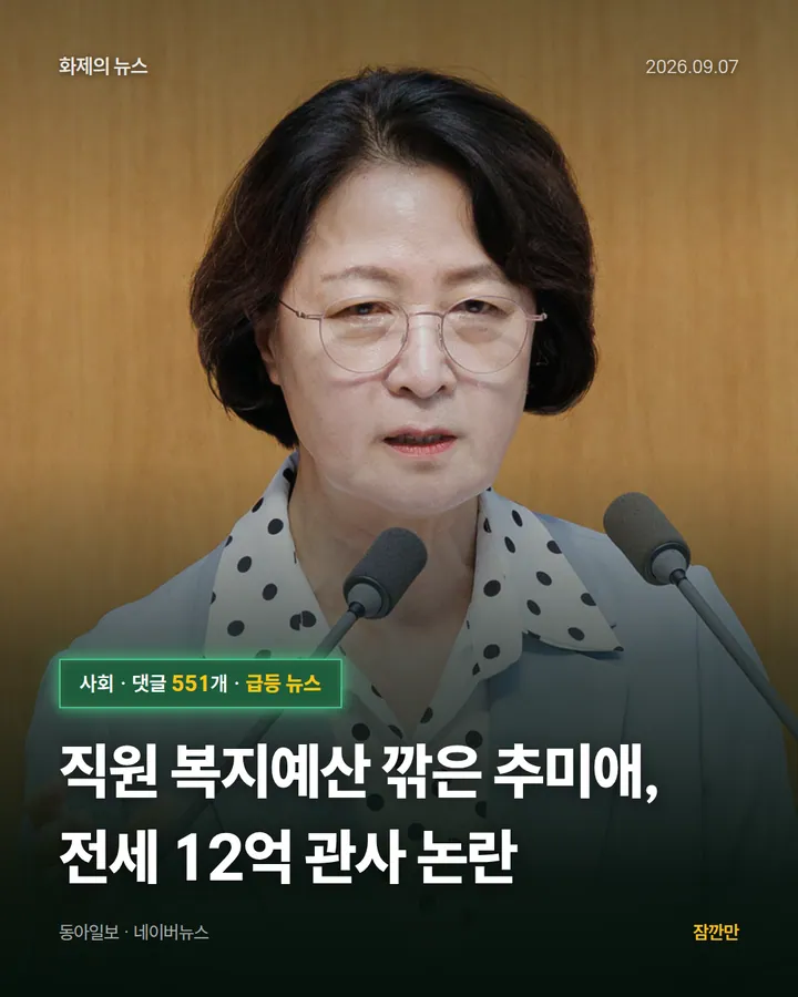 직원 복지예산 깎은 추미애, 전세 12억 관사 논란